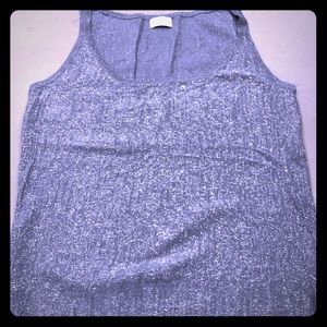 Silver metallic thread tank top